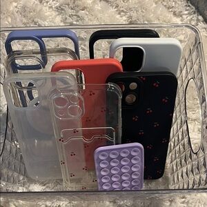 Cherry Pattern Black Phone Case